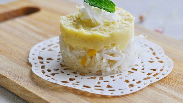 Hướng dẫn cách làm món xôi dừa sầu riêng ngọt béo