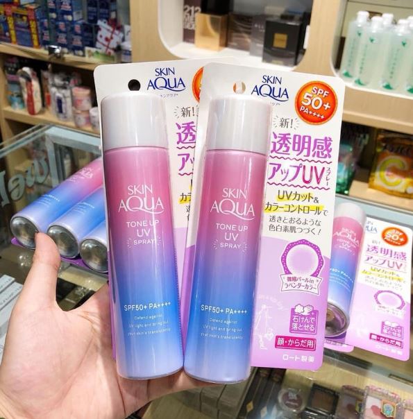 xịt chống nắng Skin Aqua Spray Lavender